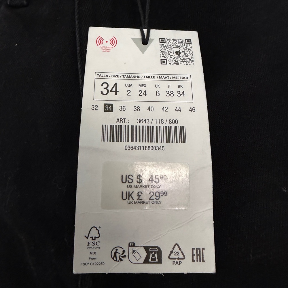Zara Women's Black Ankle Jeans - Picture 2 of 5